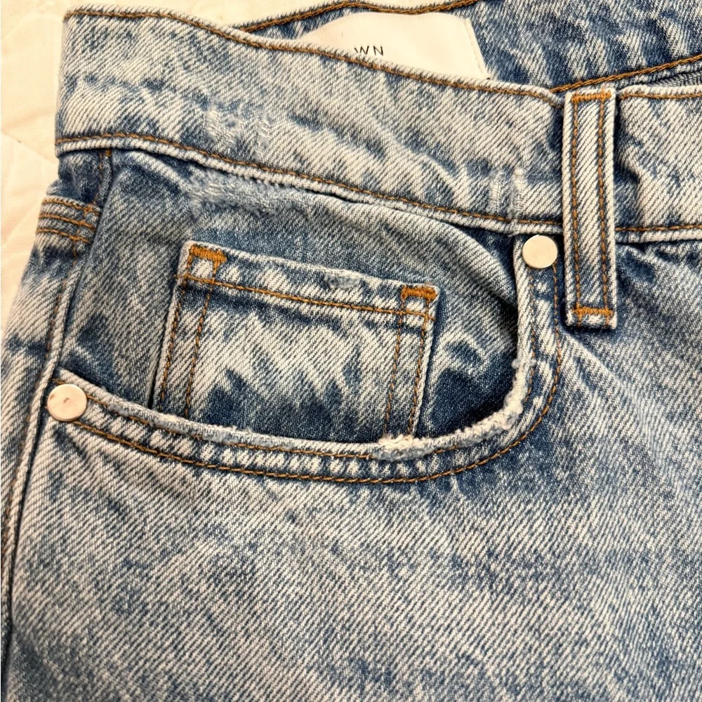 BLDWN Vintage Straight Denim 100% Cotton Women's Button Zip Pockets Vintage Blue - Picture 6 of 17